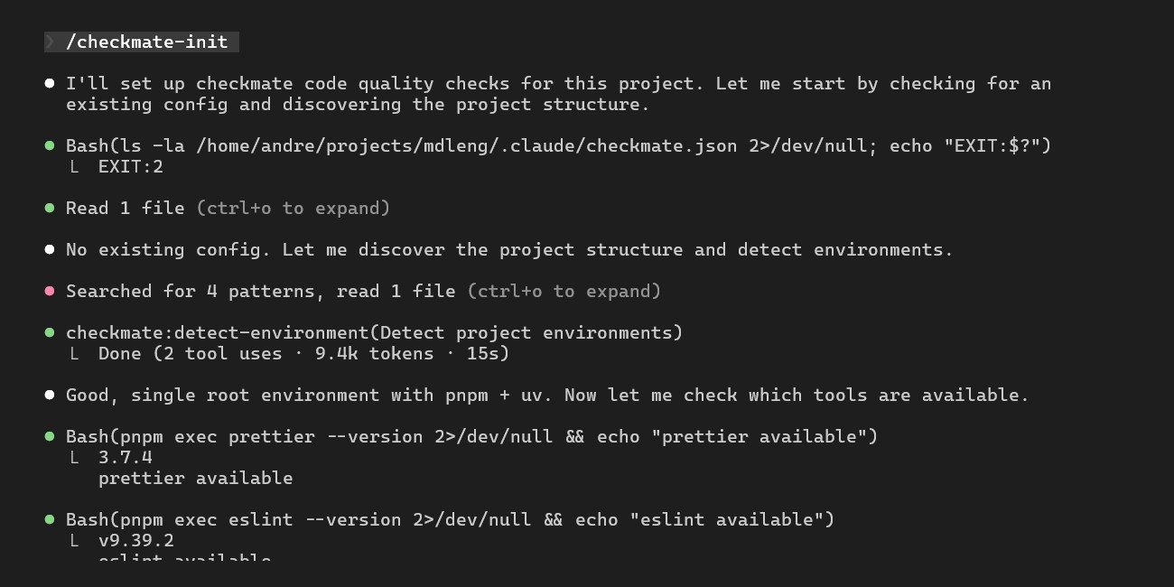 Checkmate installation